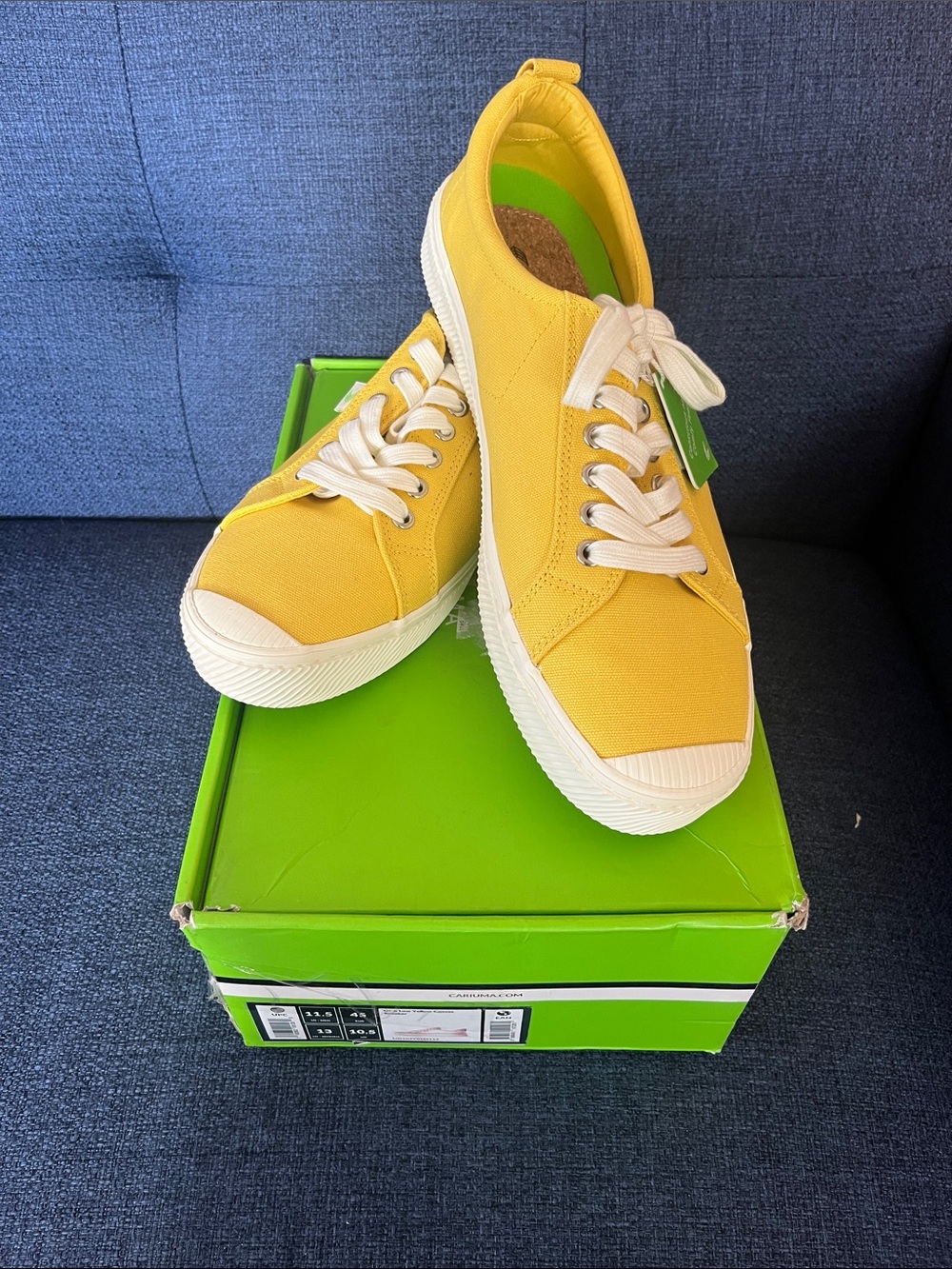 Cariuma Yellow Canvas Sneakers Size 11.5Men & 13Women-New
